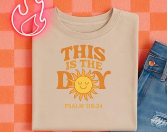 Este es el día Salmo 118:24 Christian Sun Graphic (Descarga digital)