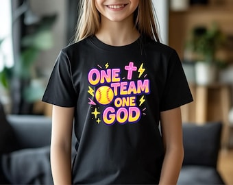 Imagen PNG de sóftbol cristiano, gráfico de equipo neón de Dios y atleta (descarga digital)