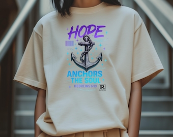 Hope Anchors Soul Christian PNG, Hebrews 6:19 Faith Design (Digital Download)