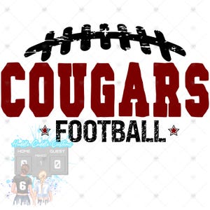 Cougars Football png Futebol universitário png, Design do orgulho do dia do jogo, Mascote Cougars Cougars Mom Svg High School Cougars Pride Download instantâneo