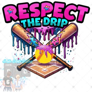 Softball Mom Ice Cream Drip PNG: Sports Design (Digital Download)