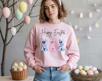 Feliz Pascua PNG, Conejito de Pascua coqueto PNG, Diseño de conejito floral, Pascua en tonos pastel PNG, Archivo de sublimación de primavera, Pascua Cricut PNG