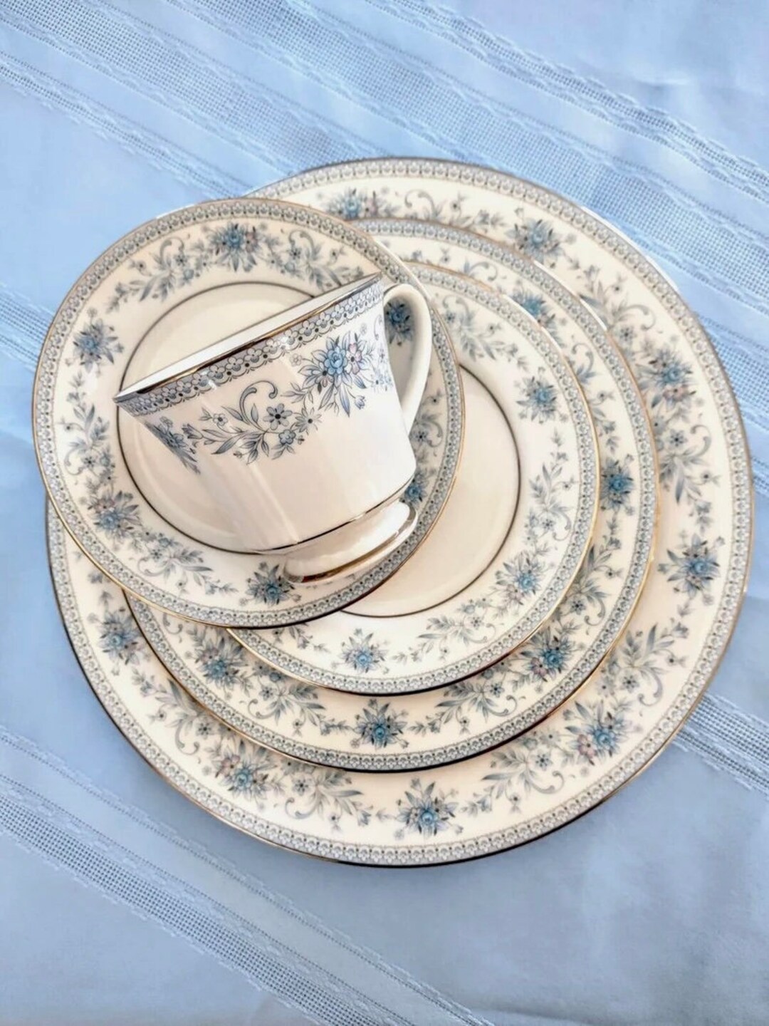 Fine China Noritake Blue Hill Etsy