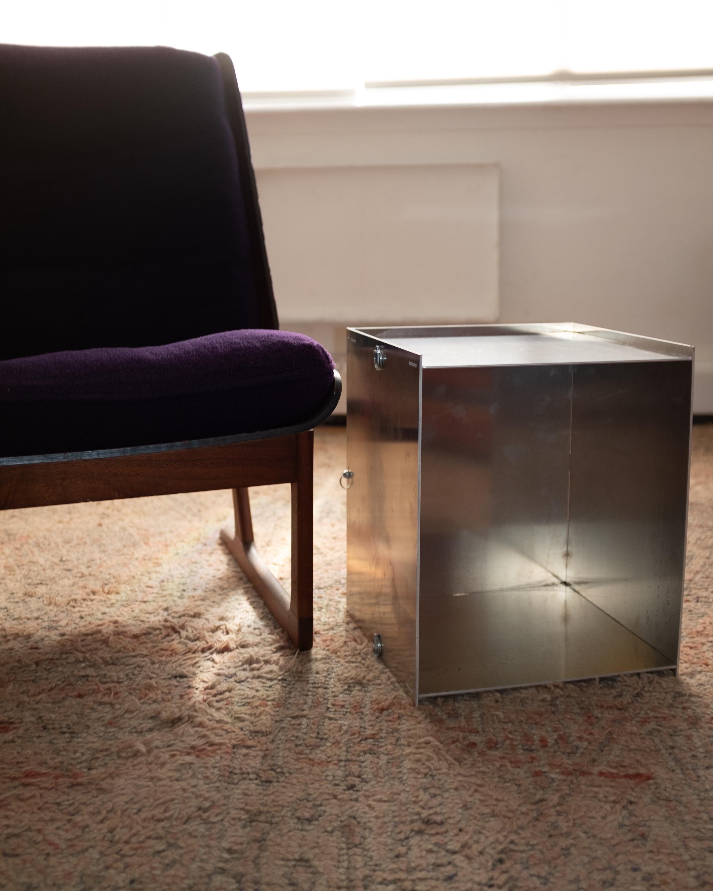 View of Industrial Metal Side Table - Etsy