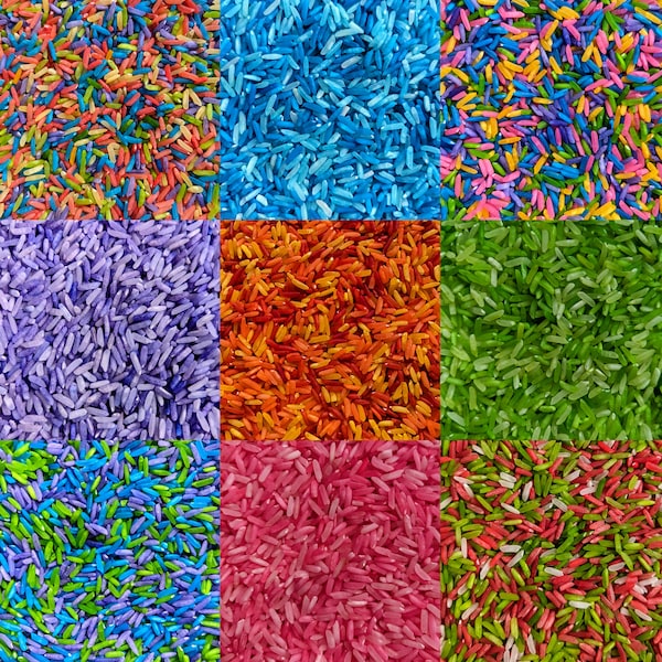 500g Sensory Rice, Coloured Rice, Sensory Play, Sensory Bin Filler, Easter Play