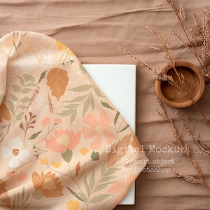 Farmhouse Folded Fabric mockup, fabric mockup psd, textile mockup easy to use - photoshop mockup - Seamless pattern mockup, photoshop mockup