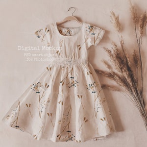 Baby Aesthetic Kids Dress mockup - fabric mockup psd - textile mockup easy to use - photoshop mockup - clothes mockup - Baby girl mockup