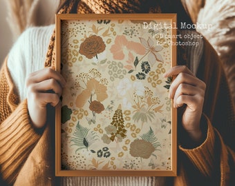 Cozy Pattern Mockup PSD, Textile Art (Digital Download)