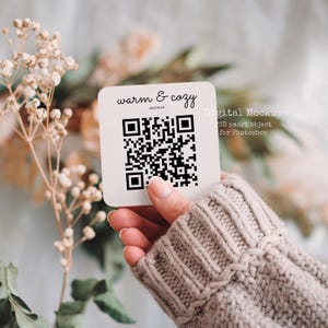 Mockup di carta QUADRATA estetica, mockup di modello PSD, mockup di logo, mockup realistico, oggetto intelligente psd, mockup PSD, mockup di carta con codice qr,