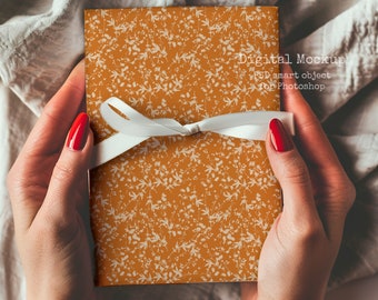 Mockup di confezione regalo estetica, Mockup di carta da regalo, Cambia i colori del fiocco, PNG, Mock-up, Mock up, Mockup di confezione regalo regalo avvolto, photoshop png