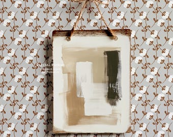 White Wall Art Mockup, Boho Interior Display (PSD)