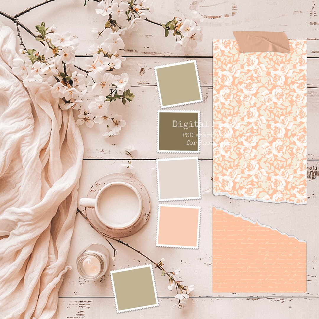 Aesthetic Moodboard Scene Creator, Cozy Fabric Pattern Mockup (PSD) - Etsy