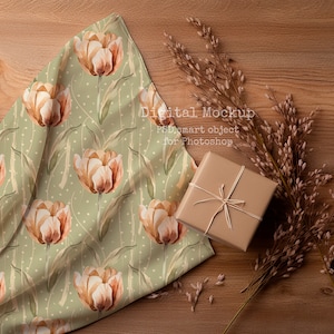 Fall Folded Fabric mockup - fabric mockup psd - textile mockup easy to use - photoshop mockup - Seamless pattern mockup, photoshop mockup