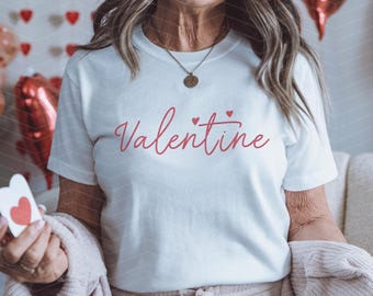 Maqueta de camiseta blanca Bella Canvas 3001, diseño de San Valentín (JPG)