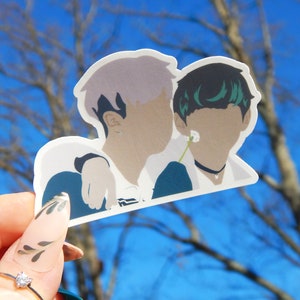 Minimalist BTS Sticker, Kim Namjoon and Taeyung sticker, Kpop, Bangtan, RUN music video inspired sticker