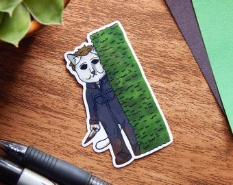 Michael Meowers sticker from the horror film Halloween, Michael Myers