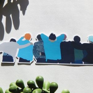 Minimalist BTS Sticker, Kim Namjoon, Taeyung, Jhope, Jimin, Jin, suga, JK sticker, Kpop, Bangtan, RUN music video inspired sticker