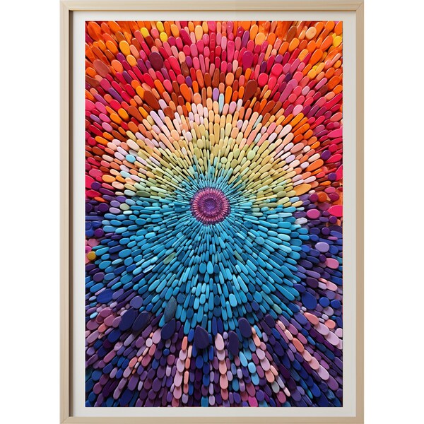 Exquisite Sea Urchin Mosaic Wall Art - Printable Digital Download