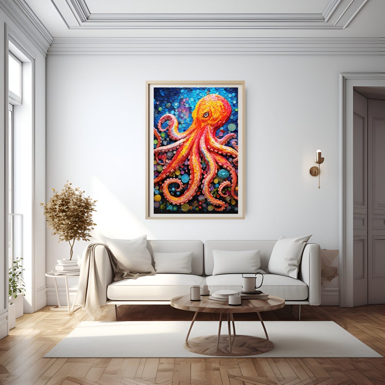 Colorful Octopus Mosaic Wall Art Printable Digital Download Etsy