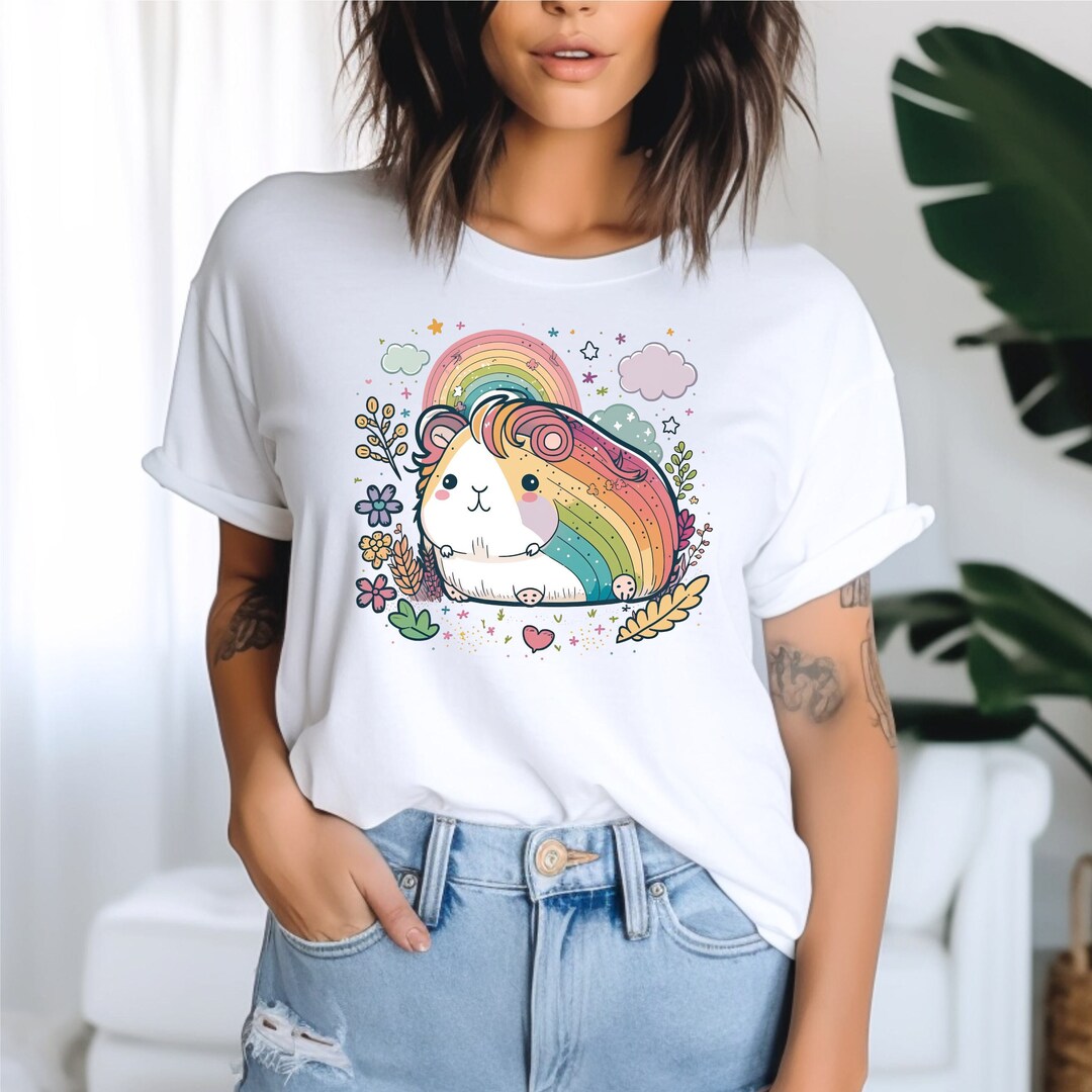 Guinea Pig and Fish Print Home Long-sleeved Two-piece Set