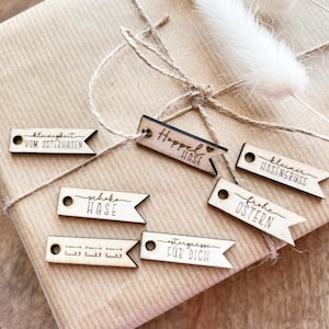 Pendentif en bois | Oeuf de lapin de Pâques | Étiquettes pour panier de Pâques | Buisson de Pâques | Bois | Étiquettes cadeaux gravées au laser | Marque-places | Décoration de Pâques