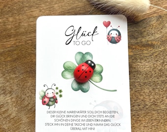 Portafortuna, Coccinella tascabile, Amico tascabile, Abbraccio tascabile, Portafortuna a forma di trifoglio, Regalo per amici, lei, lui, mamma, nonna, Capodanno, Souvenir