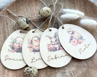 Personalized Easter tags | Easter Egg with name | Easter basket tags | Easter bush | Wood | Gift tags | Place cards | Easter Decoration