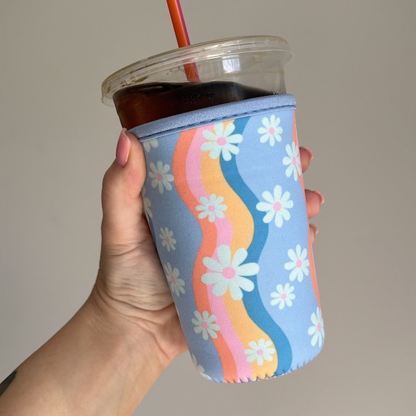 Summer Iced Coffee Sleeve, Spring Iced Coffee Sleeve, Coffee Sleeve, Iced Coffee Sleeve