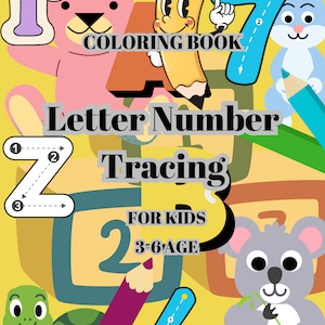 Páginas para colorear de rastreo de números de letras para niños de 3 a 6 años