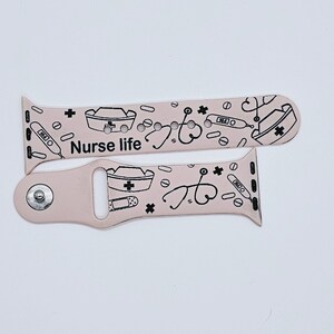 Nurse Life Apple Watch Band: Personalized Engraved Silicone Strap