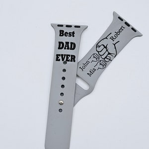Best Dad Custom Watch Band Compatible with Apple Watch Bands With Series 8/7/6/5/4/3/2/1, Sizes 38-45 MM