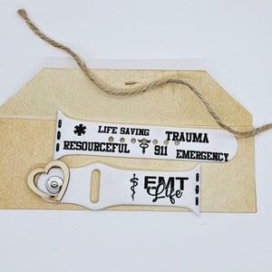 EMT Life Silicone Apple Watch Band: Personalized Engraved Strap