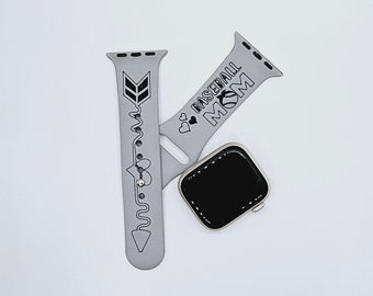 Baseball Mom Apple Watch Band: Personalized Engraved Silicone Strap
