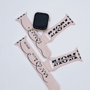 Custom Mom Apple Watch Band: Personalized Silicone Strap