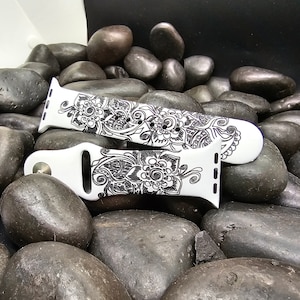 Custom Engraved Silicone Watch Band Compatible with Apple Watch Bands  38mm 40mm 42mm 44mm
