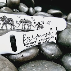 Engraved Silicone Apple Watch Band: &quot;Be Yourself&quot; Dual Color