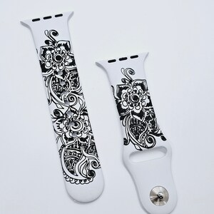 Personalized Engraved Silicone Watch Band Compatible with Apple Watch Bands  38mm 40mm 42mm 44mm