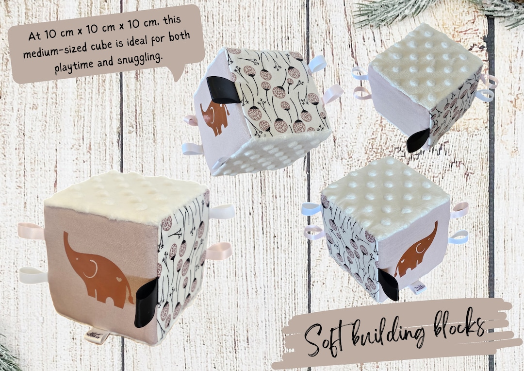 Baby Gift Educational Toys Pink and White Soft Toy Cube Etsy