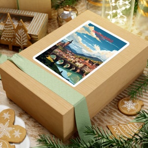 Europese stadsbeeld Kiss-Cut-stickers - duurzaam vinyl met glanzende afwerking - Heidelberg, Duitsland