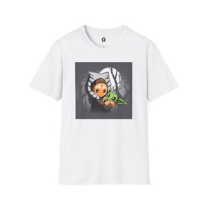 Ahsoka and Grogu - Premium Fan Art Adult T-Shirt Perfect for Star Wars Fans, Gifts Idea, Geeky Apparel, Casual Wear