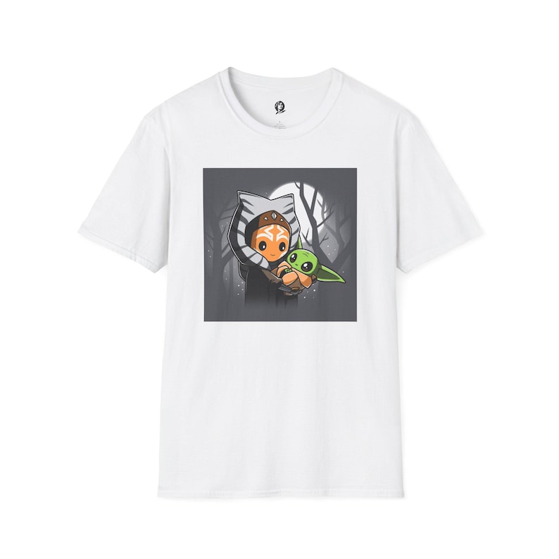 Ahsoka and Grogu - Premium Fan Art Adult T-Shirt Perfect for Star Wars Fans, Gifts Idea, Geeky Apparel, Casual Wear