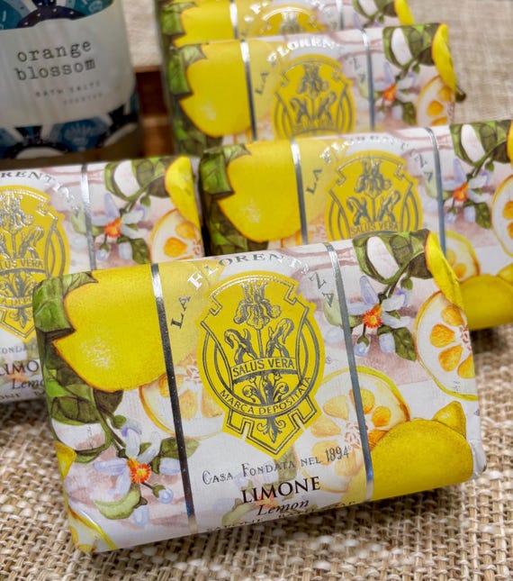 Mediterranean Style Italian Lemon Soap, 100% Vegetable-based With
