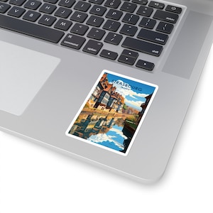 Stickers Europees stadsgezicht Kiss-Cut - duurzaam vinyl met glanzende afwerking - Straatsburg, Frankrijk