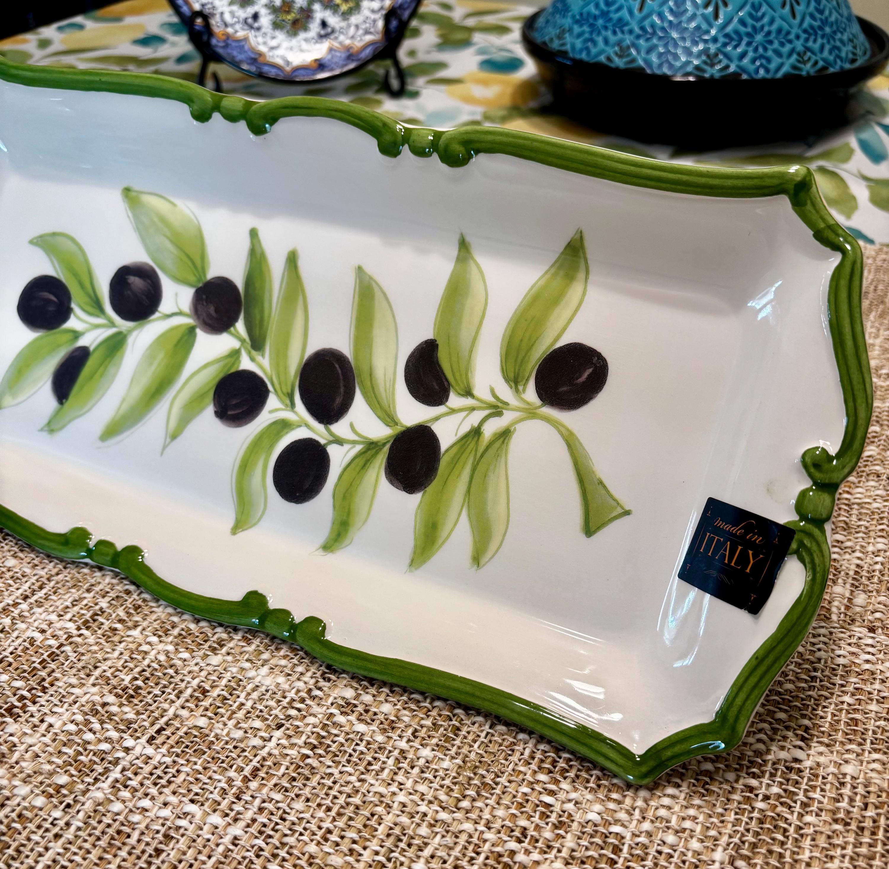 Authentic Italian Olives and Leaves Ceramic 15 Set of 4 Ceramica Cuore 11\