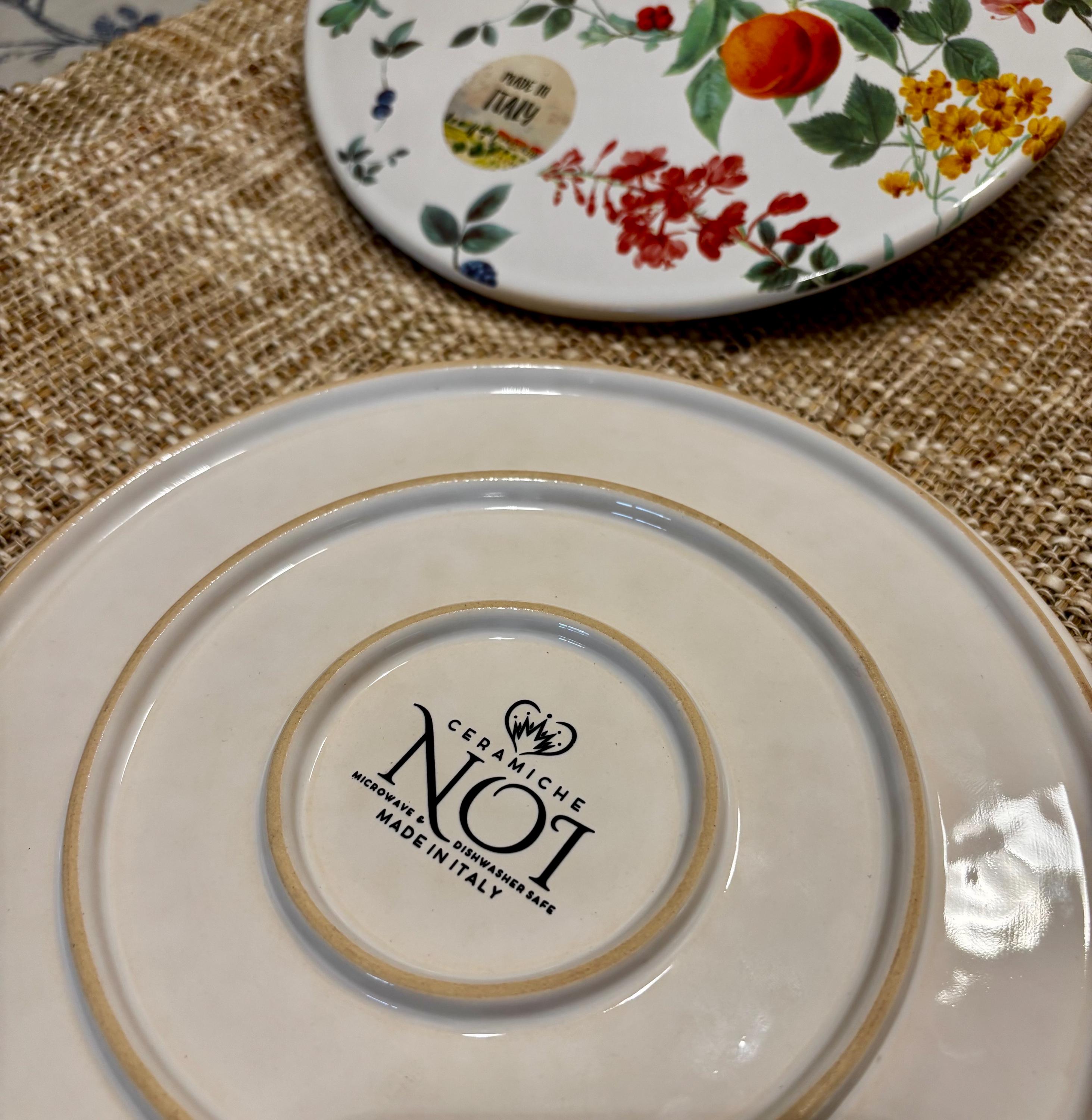Italian Ceramic Hot Plate Trivet: Floral Geometric Design