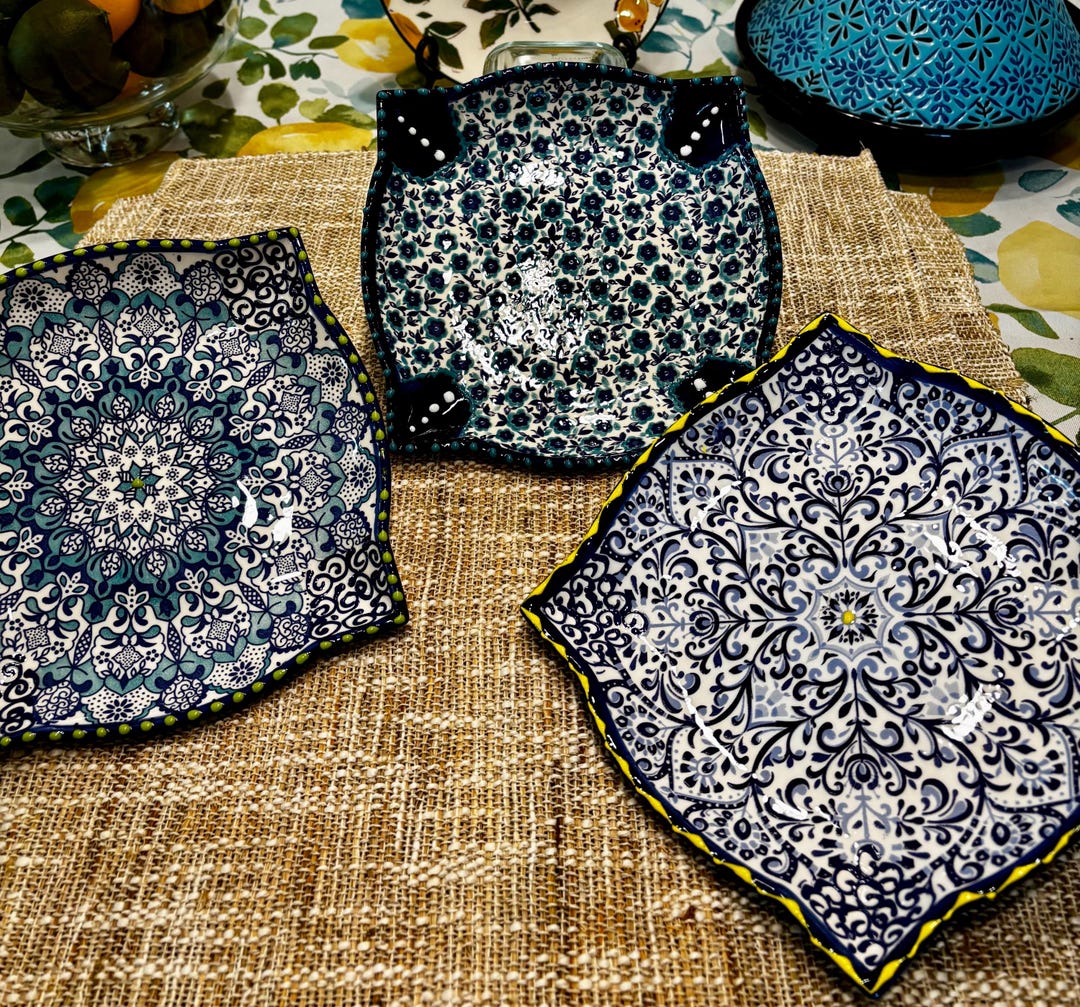 Vintage Ceramic Spanish Decorative Plates - Hand Painted - Rio Salado ...