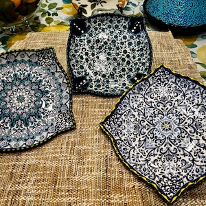 Vintage Ceramic Spanish Decorative Plates - Hand Painted - Rio Salado - Cordoba Spain