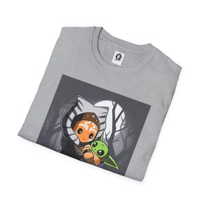 Ahsoka and Grogu - Premium Fan Art Adult T-Shirt Perfect for Star Wars Fans, Gifts Idea, Geeky Apparel, Casual Wear