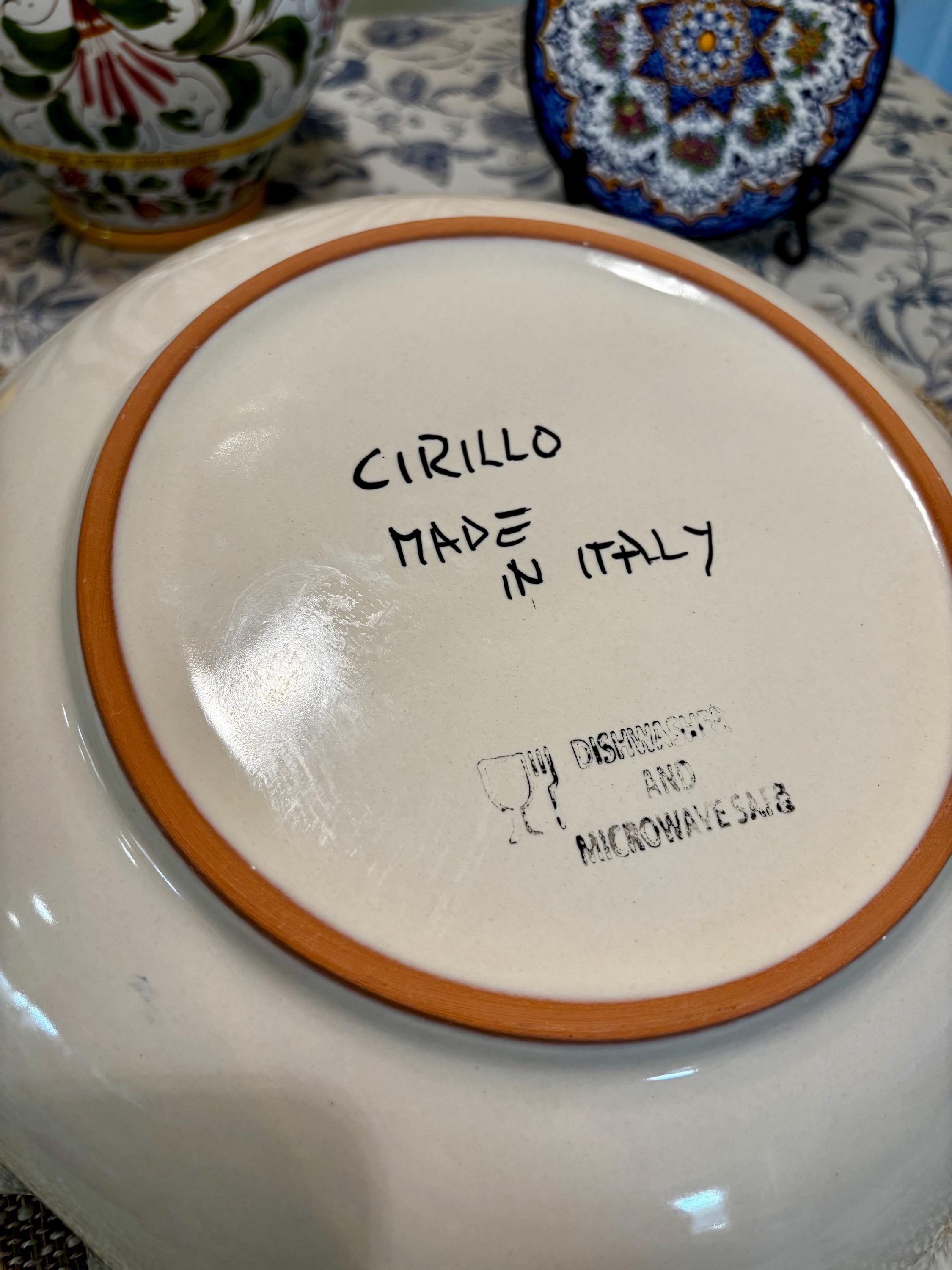 Handcrafted Italian Ceramic Display Bowl – Cobalt Blue Floral