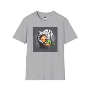 Ahsoka and Grogu - Premium Fan Art Adult T-Shirt Perfect for Star Wars Fans, Gifts Idea, Geeky Apparel, Casual Wear